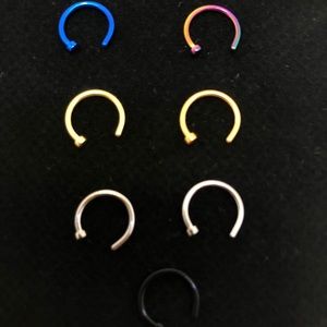 Nose piercing hoops